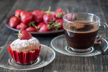 cupcakes on a wooden table