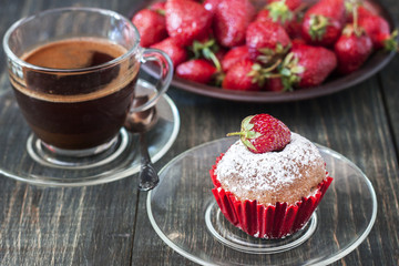 cupcakes on a wooden table
