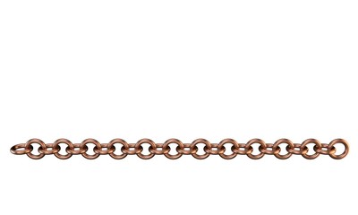 Copper chain. Isolated on white background.