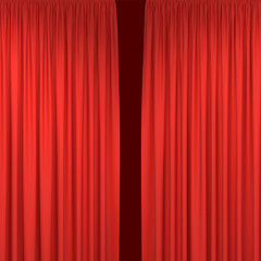 Red stage curtains