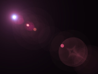 Lens flare effect on dark background. Digital illustration.