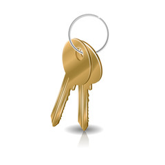 Bunch of keys. Apartment and flat renting. Real estate and property. Object isolated on the white background. Vector illustration.