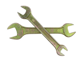 Wrenches on a white
