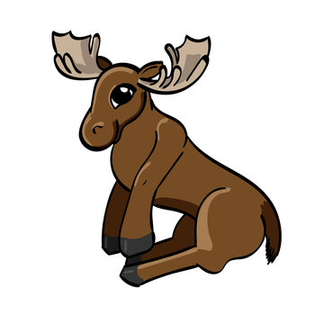 Cartoon Moose sitting down