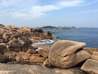 Perros-Guirec, phare de Ploumanac’h, la côte de du Granite rose, Bretagne, France