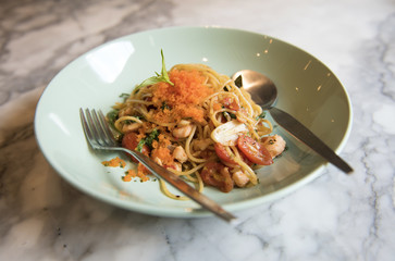 Spaghetti with tometo sauce delicious food and calories less for weight control