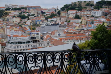 Balcon Pigeon et toits de Lisbonne