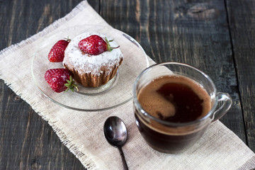 cupcakes on a wooden table