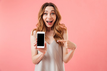 Portrait of an excited young woman