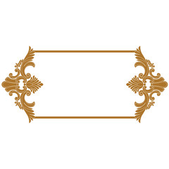 Obraz premium Golden vintage border frame engraving with retro ornament pattern in antique baroque style decorative design. Vector