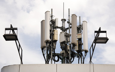Cell phone towers, are located on the building  