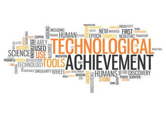 Fototapeta premium Word Cloud Technological Achievement