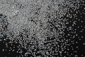White Sweet Flour on Black Background - Free Space for text. Healthy, diet fitness concept.