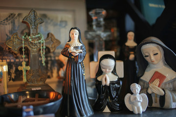 Religious Iconography: Catholic Nun Figurines