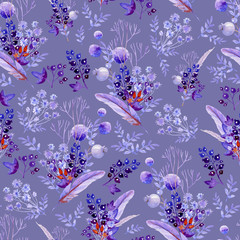 Fototapeta na wymiar Seamless lilac bouquets. Natural texture for wedding design, artistic creation