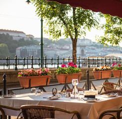 Nice restaurant in the downtown of Budapest, Hungary