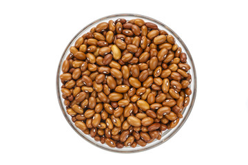 raw brown beans isolated