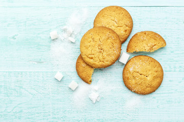 homemade cookies on a wooden background