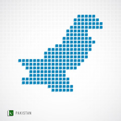 Fototapeta na wymiar Pakistan map and flag icon