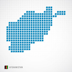 Fototapeta na wymiar Afghanistan map and flag icon