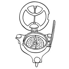 compass hand drawing stock illustration
