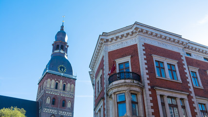 Buildings on dome square in Riga