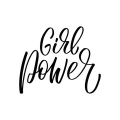 Girl Power inscription. Vector hand lettered phrase.