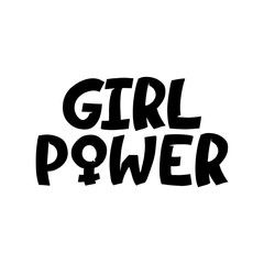 Girl Power inscription. Vector hand lettered phrase.