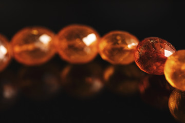 A necklace made out of amber
