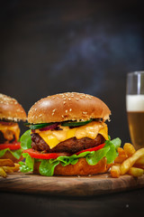 Hamburger And French Fries
