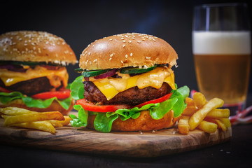 Hamburger And French Fries