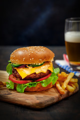 Hamburger And French Fries