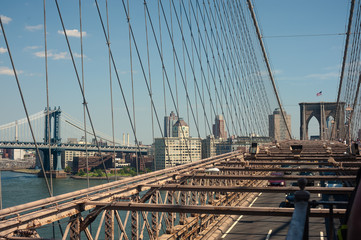 A view across Brookly Bridge in New york