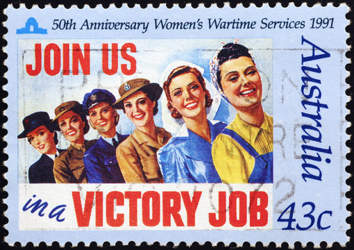 Women's wartime services during world war II on australian stamp