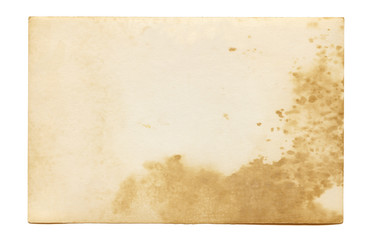 Vintage and antique art concept. Front view of blank old aged dirty frame with stains isolated on a white background.