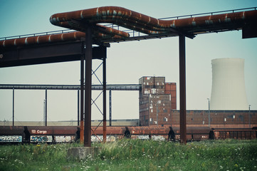 An industrial landscape around Rostock, Germany