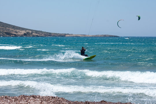 Kite surfing, Aegean Sea, kiss of two seas