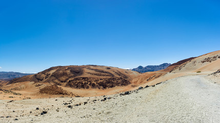 Footpath to the Teide Volcano. Parque Nacional del Teide on Tenerife, Canary Islands