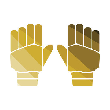 Pair of cricket gloves icon