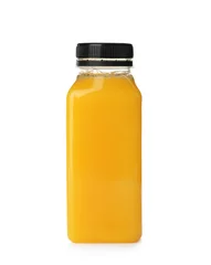 Photo sur Aluminium Jus Bottle with fresh juice on white background