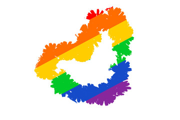 concept of LGBT love. abstract rainbow colorful heart. art . Isolated on white background