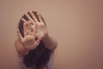 Female slavery in an abandoned building, ending violence against women, international women's day.