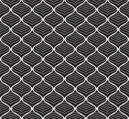 Vector Floral Art Nouveau Seamless Pattern. Geometric decorative leaves texture. Retro stylish background. 