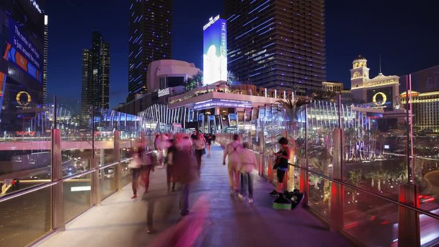 Time lapse of the Strip (Las Vegas Boulevard) at night, Las Vegas, Nevada, United States of America