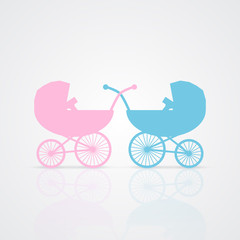 Fototapeta na wymiar Baby Strollers Illustration