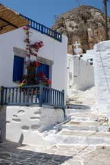 The small road leading up to the castle of Amorgos