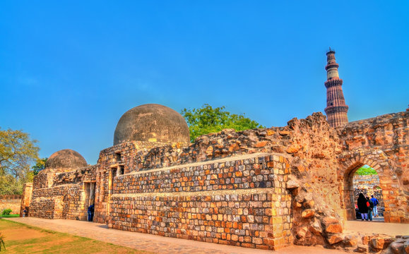 Alauddin Khilji Tomb and Madrasa at the Qutb Complex in Delhi, India
