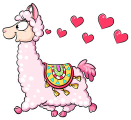Niedliches Lama - Vektor-Illustration © Christine Wulf