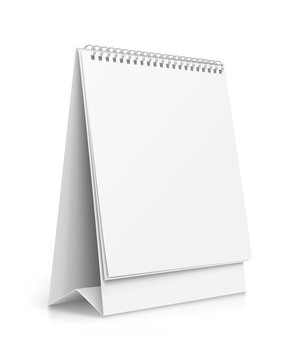 Vertical realistic paper calendar blank - stock vector.