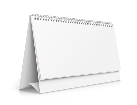 Vertical realistic paper calendar blank - stock vector.